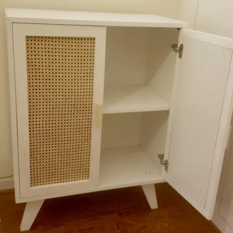 Modern Mid-Century Cane Rattan Cabinet