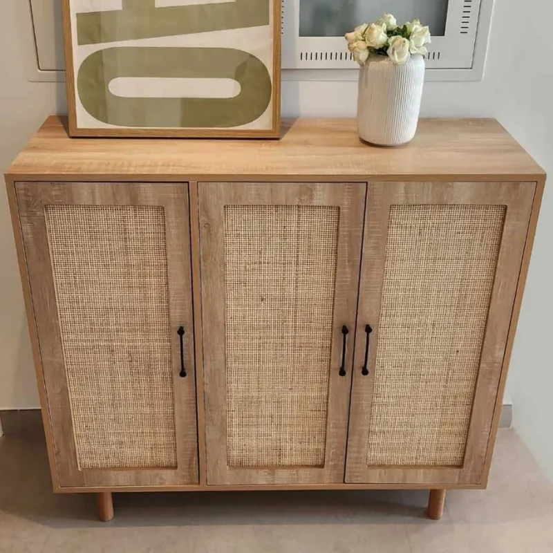 Rattan Shoes Cabinet – 120cm Length, 35cm Depth, 110cm Height