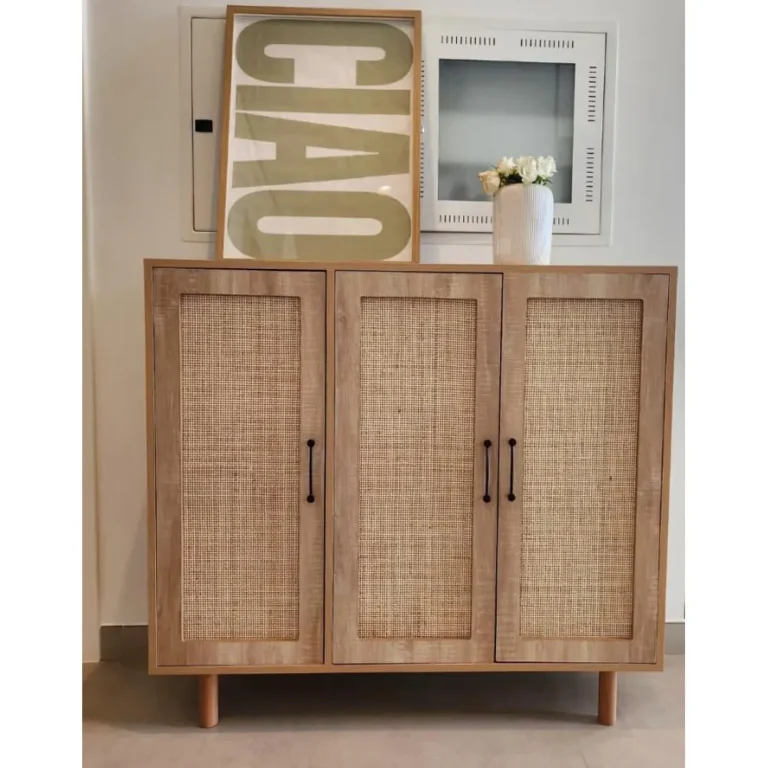 Rattan Shoes Cabinet – 120cm Length, 35cm Depth, 110cm Height