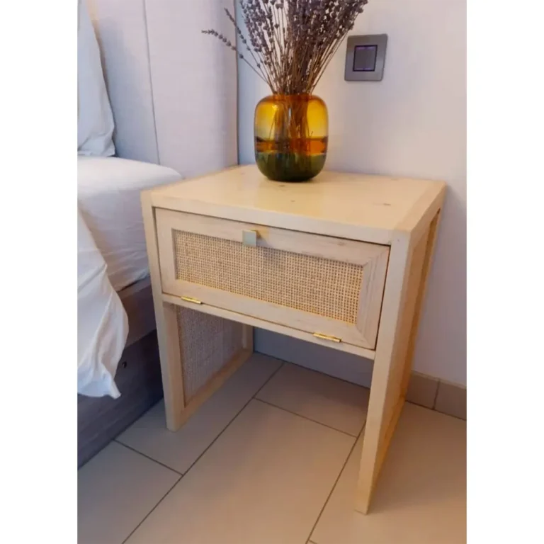 Rattan Nightstand – 50cm Width, 40cm Depth, 52cm Height